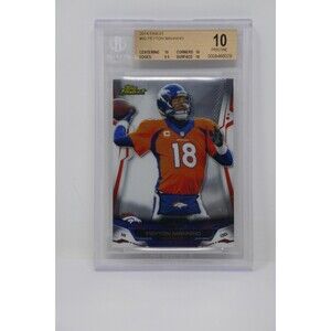 2014 Finest #50 Peyton Manning Rookie Broncos Beckett 10 PRISTINE